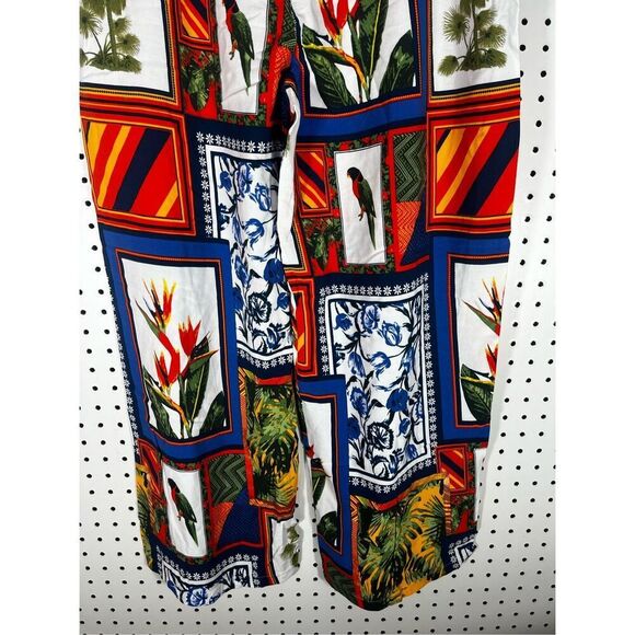 Crosby tropical patchwork wide leg pants size L - Picture 5 of 7